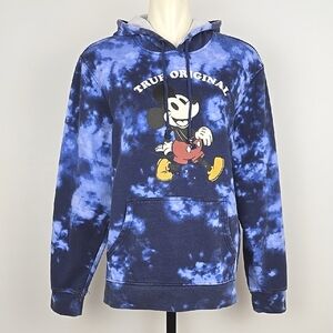 Disney Men's Mickey Mouse True Original Tie Dye Hoodie Unisex Blue XL